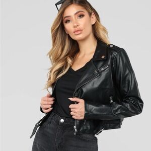 Fashion Nova faux Black Leather Women's Jacket